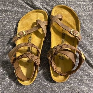 Ankle wrap Birkenstock sandals size 37 (I wear a 7) worn twice.